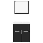 Casa si Gradina - Mobilier - Seturi de mobilier - Seturi baie - Set mobilier de baie, negru, lemn prelucrat - Infinity.ro