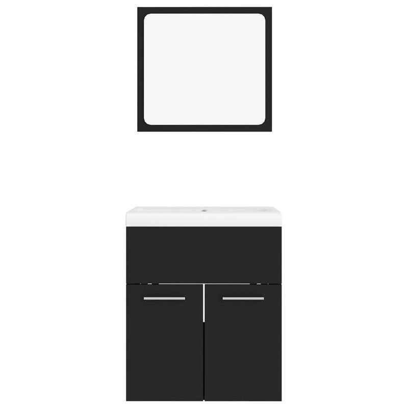 Casa si Gradina - Mobilier - Seturi de mobilier - Seturi baie - Set mobilier de baie, negru, lemn prelucrat - Infinity.ro
