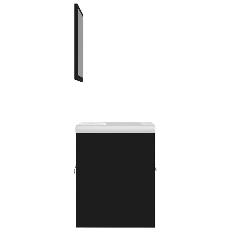 Casa si Gradina - Mobilier - Seturi de mobilier - Seturi baie - Set mobilier de baie, negru, lemn prelucrat - Infinity.ro