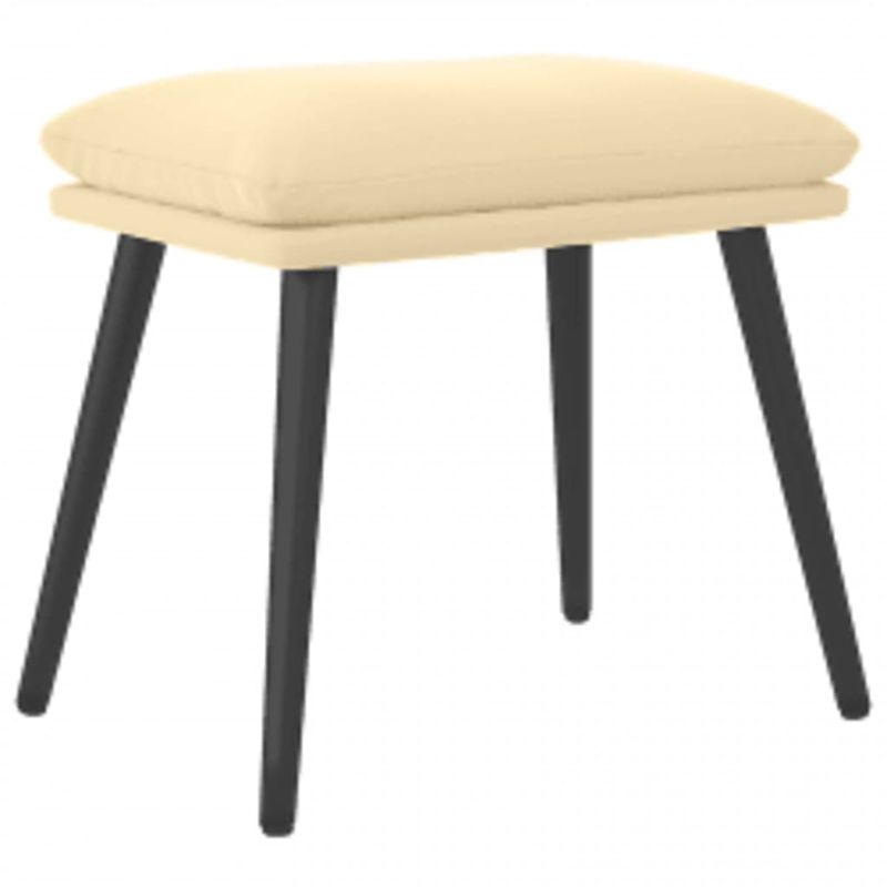 Casa si Gradina - Mobilier - Scaune si fotolii - Fotolii - Fotoliu de relaxare cu taburet, alb crem, catifea - Infinity.ro