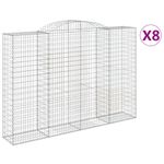 Casa si Gradina - Gradina si terasa - Garduri, panouri si accesorii - Cosuri gabion arcuite 8 buc. 300x50x200/220 cm fier galvanizat - Infinity.ro
