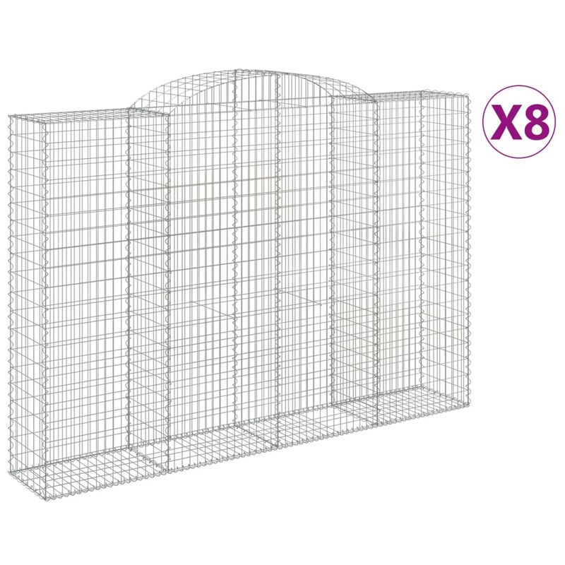 Casa si Gradina - Gradina si terasa - Garduri, panouri si accesorii - Cosuri gabion arcuite 8 buc. 300x50x200/220 cm fier galvanizat - Infinity.ro