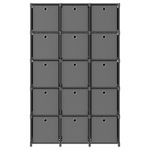 Casa si Gradina - Mobilier - Biblioteci si rafturi - Biblioteci - Raft expunere 15 cuburi, cutii, gri 103x30x175,5 cm, textil - Infinity.ro