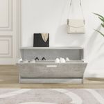 Casa si Gradina - Mobilier - Organizare si depozitare - Organizator incaltaminte - Bancheta pantofar, gri beton, 80x24x45 cm, lemn compozit - Infinity.ro
