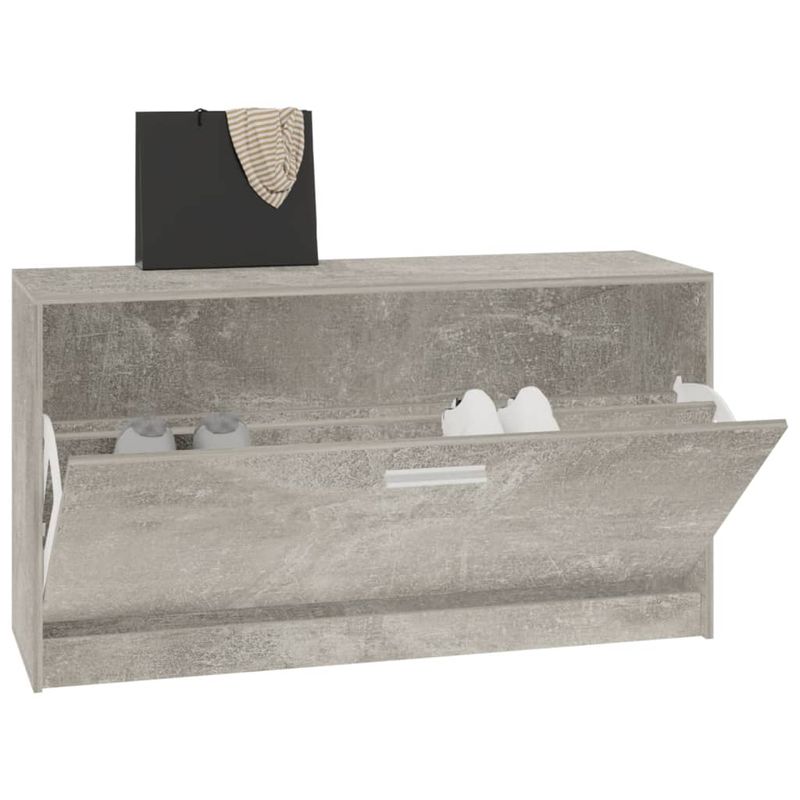 Casa si Gradina - Mobilier - Organizare si depozitare - Organizator incaltaminte - Bancheta pantofar, gri beton, 80x24x45 cm, lemn compozit - Infinity.ro