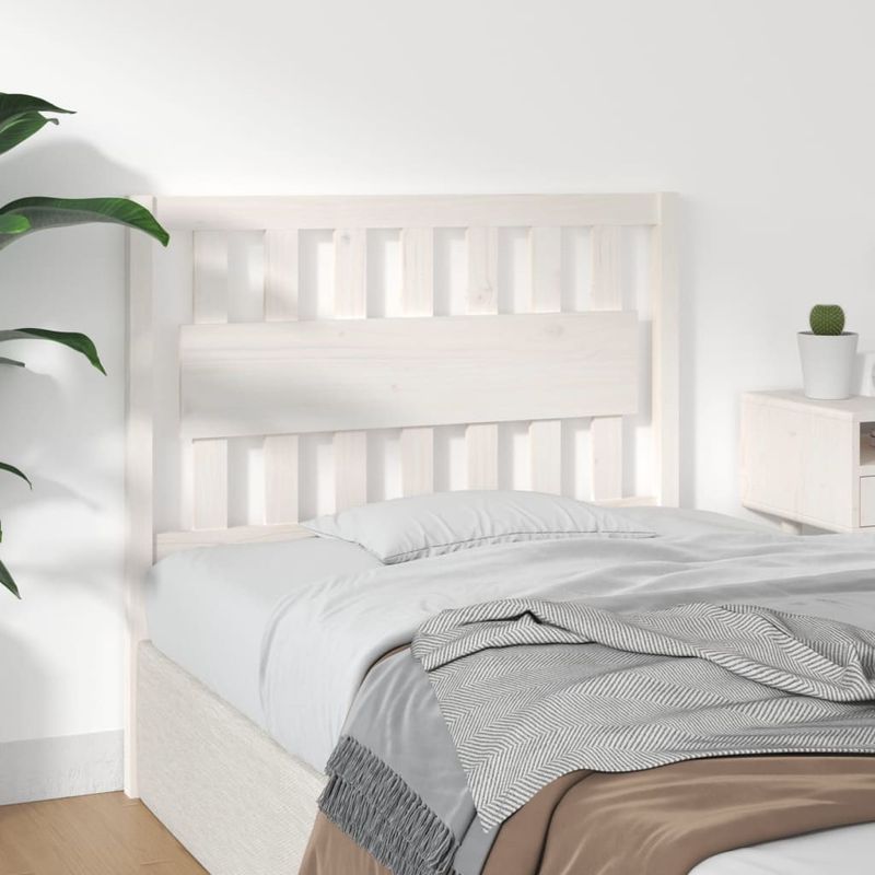 Casa si Gradina - Mobilier - Paturi si accesorii - Accesorii paturi - Tablie de pat, alb, 105,5x4x100 cm, lemn masiv de pin - Infinity.ro