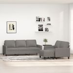 Casa si Gradina - Mobilier - Seturi de mobilier - Seturi living - Set de canapele cu perne, 3 piese, gri inchis, textil - Infinity.ro