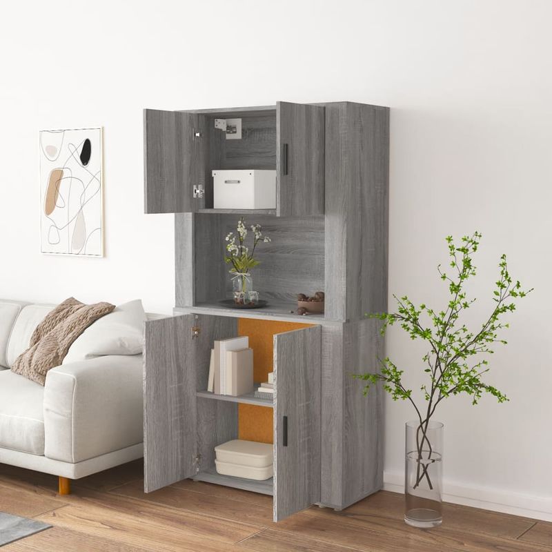 Casa si Gradina - Mobilier - Comode si corpuri - Corpuri bucatarie - Dulap inalt, gri sonoma, lemn compozit - Infinity.ro