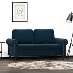 Casa si Gradina - Mobilier - Canapele si coltare - Canapele - Canapea cu 2 locuri, albastru, 120 cm, catifea - Infinity.ro