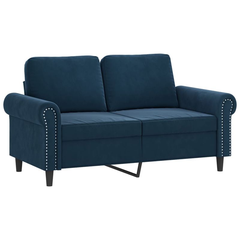 Casa si Gradina - Mobilier - Canapele si coltare - Canapele - Canapea cu 2 locuri, albastru, 120 cm, catifea - Infinity.ro