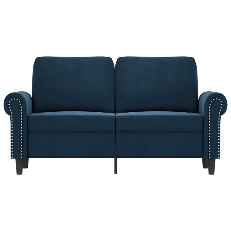 Casa si Gradina - Mobilier - Canapele si coltare - Canapele - Canapea cu 2 locuri, albastru, 120 cm, catifea - Infinity.ro