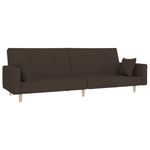 Casa si Gradina - Mobilier - Canapele si coltare - Canapele - Canapea extensibila cu 2 locuri, 2 perne, maro inchis, textil - Infinity.ro