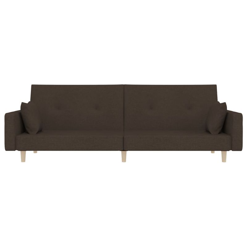 Casa si Gradina - Mobilier - Canapele si coltare - Canapele - Canapea extensibila cu 2 locuri, 2 perne, maro inchis, textil - Infinity.ro
