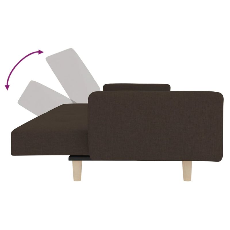 Casa si Gradina - Mobilier - Canapele si coltare - Canapele - Canapea extensibila cu 2 locuri, 2 perne, maro inchis, textil - Infinity.ro