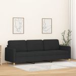 Casa si Gradina - Mobilier - Canapele si coltare - Canapele - Canapea cu 3 locuri, negru, 210 cm, material textil - Infinity.ro
