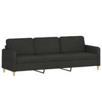 Casa si Gradina - Mobilier - Canapele si coltare - Canapele - Canapea cu 3 locuri, negru, 210 cm, material textil - Infinity.ro