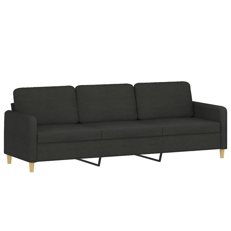 Casa si Gradina - Mobilier - Canapele si coltare - Canapele - Canapea cu 3 locuri, negru, 210 cm, material textil - Infinity.ro