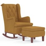 Casa si Gradina - Mobilier - Scaune si fotolii - Fotolii - Fotoliu picioare balansoar, cu taburet, maro, catifea - Infinity.ro