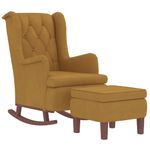 Casa si Gradina - Mobilier - Scaune si fotolii - Fotolii - Fotoliu picioare balansoar, cu taburet, maro, catifea - Infinity.ro