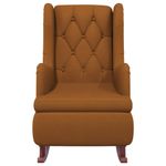 Casa si Gradina - Mobilier - Scaune si fotolii - Fotolii - Fotoliu picioare balansoar, cu taburet, maro, catifea - Infinity.ro