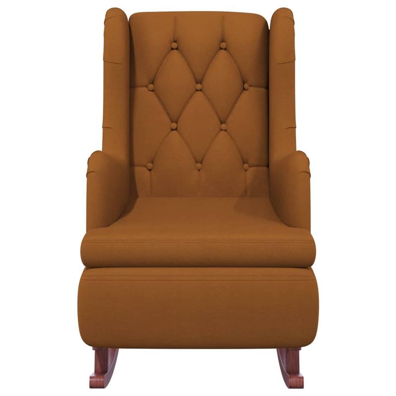 Casa si Gradina - Mobilier - Scaune si fotolii - Fotolii - Fotoliu picioare balansoar, cu taburet, maro, catifea - Infinity.ro