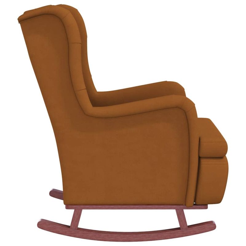Casa si Gradina - Mobilier - Scaune si fotolii - Fotolii - Fotoliu picioare balansoar, cu taburet, maro, catifea - Infinity.ro