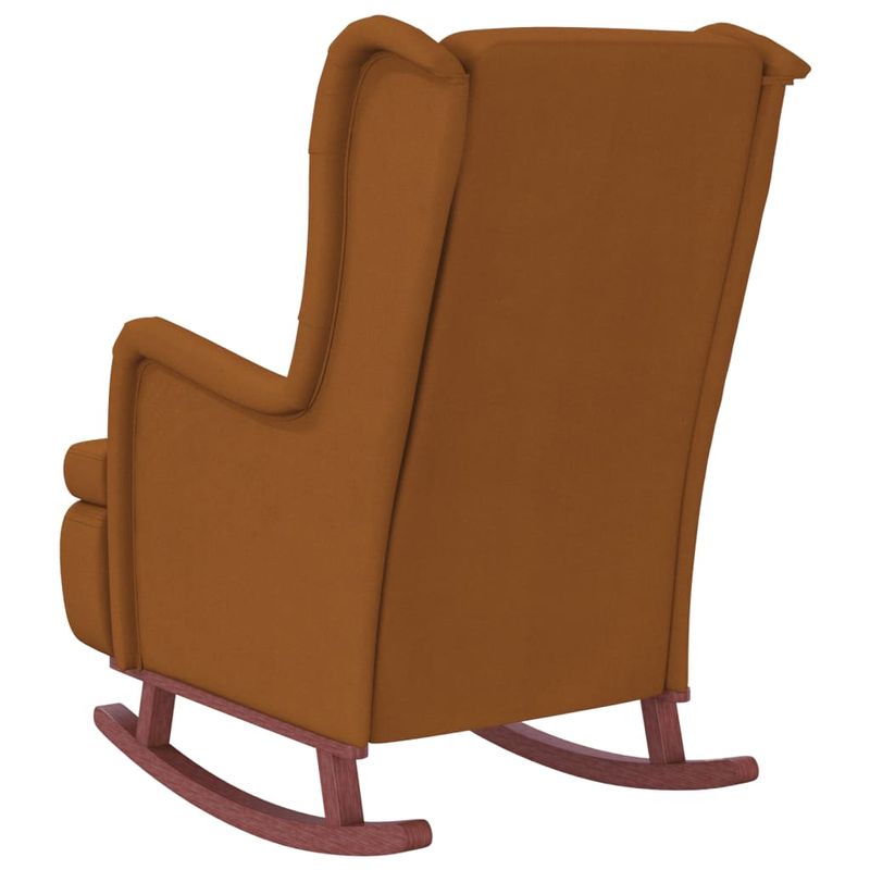 Casa si Gradina - Mobilier - Scaune si fotolii - Fotolii - Fotoliu picioare balansoar, cu taburet, maro, catifea - Infinity.ro