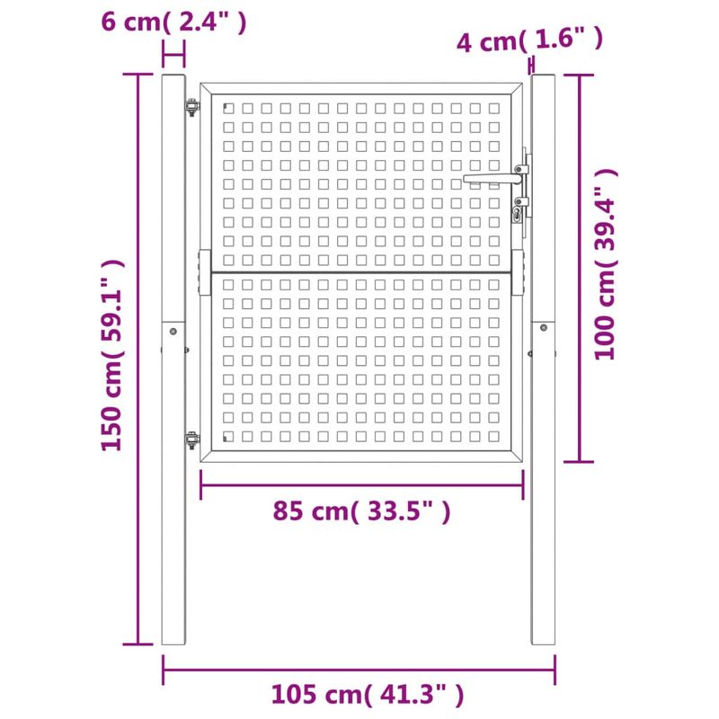 Casa si Gradina - Gradina si terasa - Garduri, panouri si accesorii - Poarta pentru gradina, antracit, 105x150 cm, otel - Infinity.ro