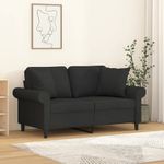 Casa si Gradina - Mobilier - Canapele si coltare - Canapele - Canapea cu 2 locuri cu perne&pernute negru 120 cm textil - Infinity.ro