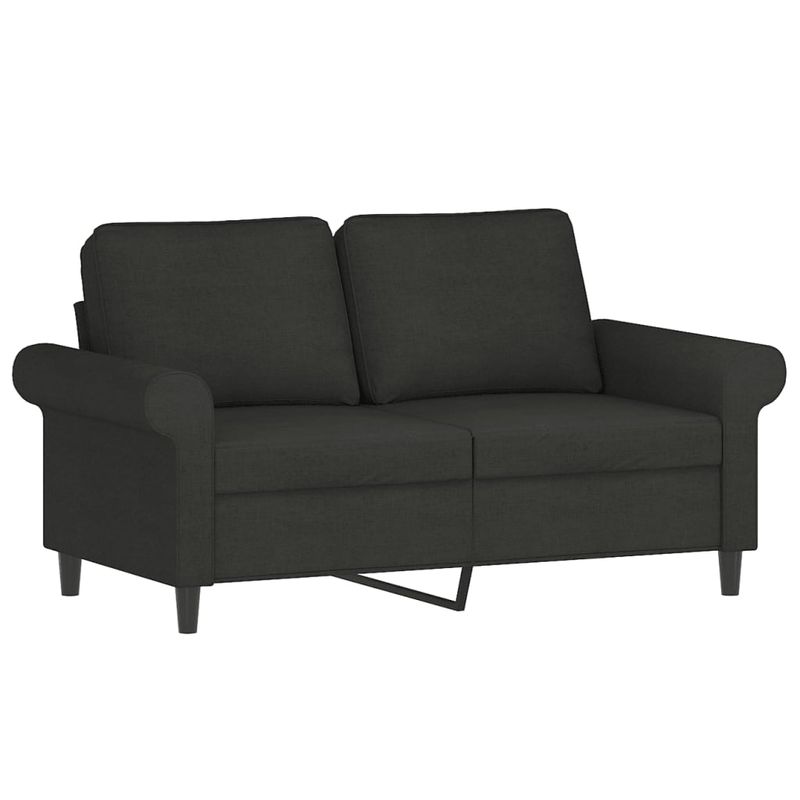 Casa si Gradina - Mobilier - Canapele si coltare - Canapele - Canapea cu 2 locuri cu perne&pernute negru 120 cm textil - Infinity.ro