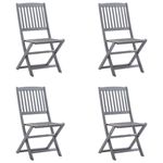 Casa si Gradina - Gradina si terasa - Mobilier exterior - Scaune si sezlonguri gradina - Scaune pliabile de exterior cu perne, 4 buc., lemn masiv acacia - Infinity.ro