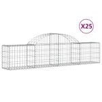 Casa si Gradina - Gradina si terasa - Garduri, panouri si accesorii - Cosuri gabion arcuite 25 buc, 200x30x40/60 cm, fier galvanizat - Infinity.ro