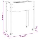 Casa si Gradina - Gradinarit si plante - Plante si ghivece - Ghivece si suporturi - Jardiniera pe roti cu captuseala gri 71x37x80cm lemn masiv brad - Infinity.ro