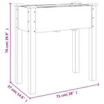 Casa si Gradina - Gradinarit si plante - Plante si ghivece - Ghivece si suporturi - Jardiniera pe roti cu captuseala gri 71x37x80cm lemn masiv brad - Infinity.ro