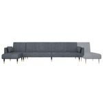Casa si Gradina - Mobilier - Canapele si coltare - Canapele - Canapea extensibila forma de L gri inchis 275x140x70 cm catifea - Infinity.ro