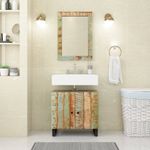 Casa si Gradina - Mobilier - Seturi de mobilier - Seturi baie - Set mobilier de baie, 2 piese, lemn masiv reciclat - Infinity.ro