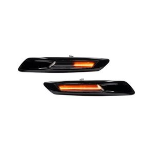 Set 2 Semnalizari Negre Aripa LED Dinamice secventiale cu sticla fumurie pentru BMW F10, F11, F07 fara facelift