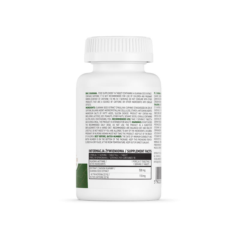 Ingrijire personala si Cosmetice - Sanatate si wellness - Suplimente alimentare - Vitamine si minerale - OstroVit Guarana 90 Tablete - Infinity.ro