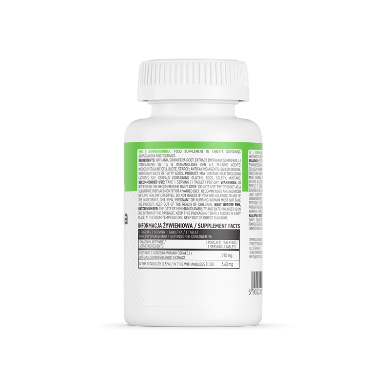 Ingrijire personala si Cosmetice - Sanatate si wellness - Suplimente alimentare - Vitamine si minerale - OstroVit Ashwagandha extract cu witanolide, 90 Tablete - Infinity.ro