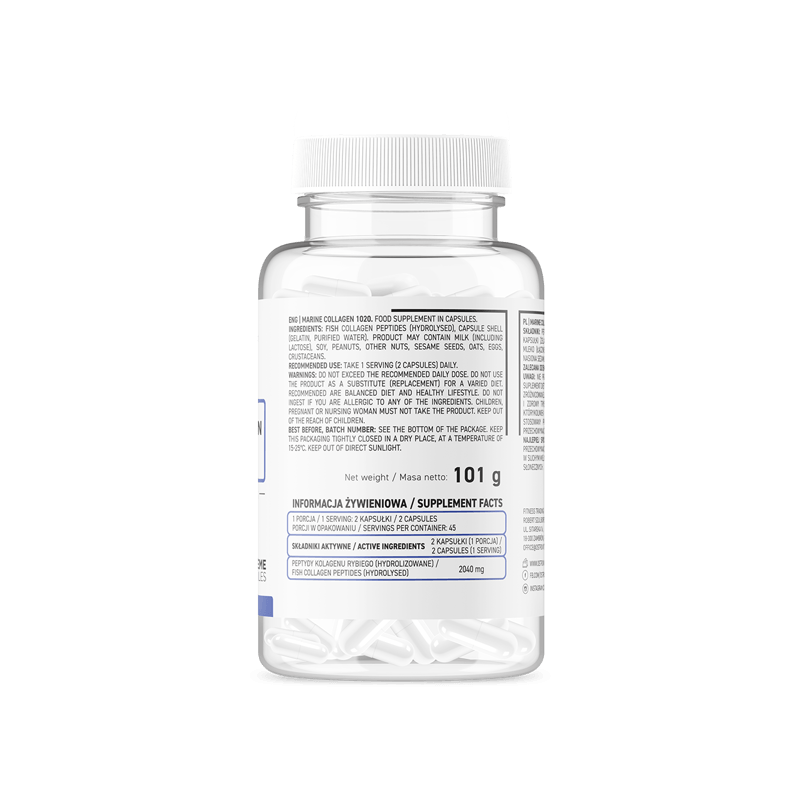 Ingrijire personala si Cosmetice - Sanatate si wellness - Suplimente alimentare - Vitamine si minerale - OstroVit Marine Collagen 1020 mg 90 Capsule - Infinity.ro