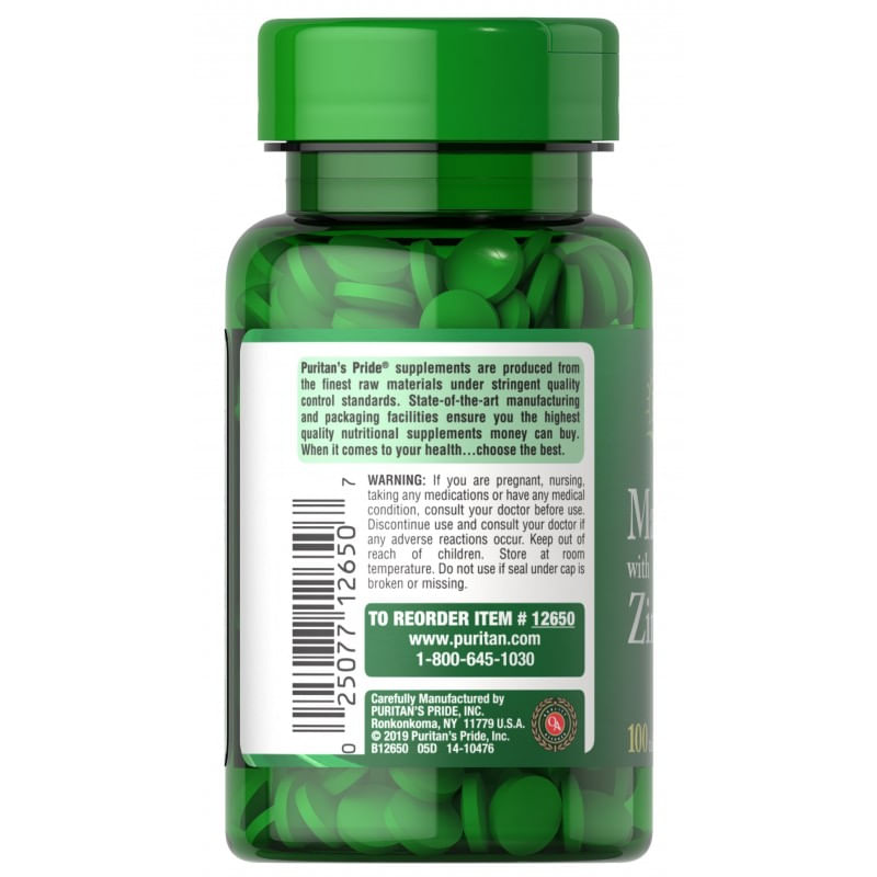 Ingrijire personala si Cosmetice - Sanatate si wellness - Suplimente alimentare - Vitamine si minerale - Puritan Pride Magnesium & Zinc - 100 Tablete - Infinity.ro