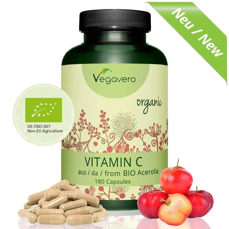 Ingrijire personala si Cosmetice - Sanatate si wellness - Suplimente alimentare - Vitamine si minerale - Vegavero Vitamina C Organica 180 capsule - Infinity.ro