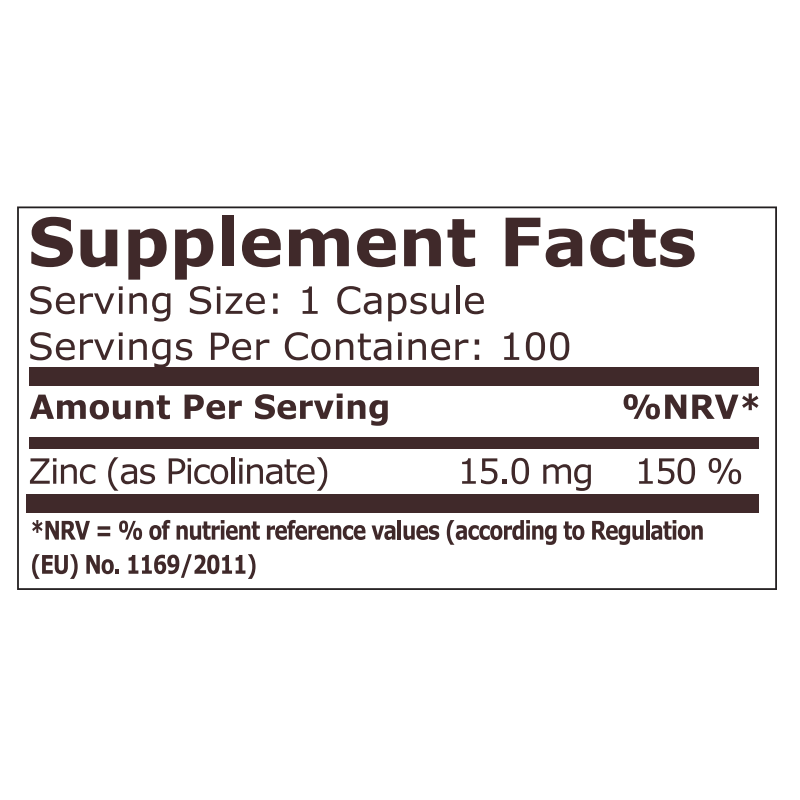 Ingrijire personala si Cosmetice - Sanatate si wellness - Suplimente alimentare - Vitamine si minerale - Pure Nutrition USA Zinc Picolinate - 15 mg, 100 Capsule - Infinity.ro