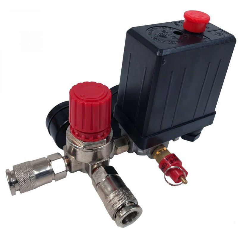 Casa si Gradina - Electrice - Echipamente electrice - Compresoare - Presostat compresor aer + supape 20A 230V 3-10 bari VERKE V81202 - Infinity.ro