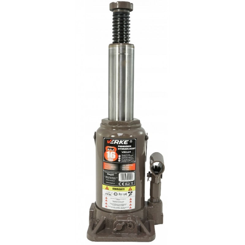 Auto si Moto - Reparatii si depanare - Scule auto - Echipamente de ridicare si sprijin - Cric hidraulic tip butelie 16 tone VERKE V80124 - Infinity.ro