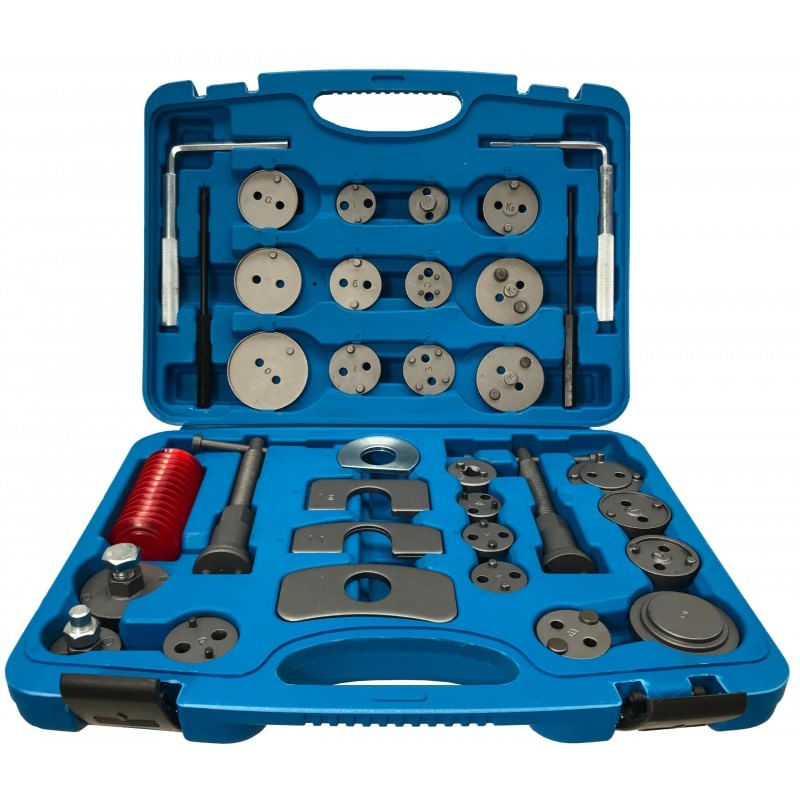 Auto si Moto - Reparatii si depanare - Scule auto - Echipamente de ridicare si sprijin - Presa etrier universala placute frana, 35 piese complexe VERKE V86205 - Infinity.ro