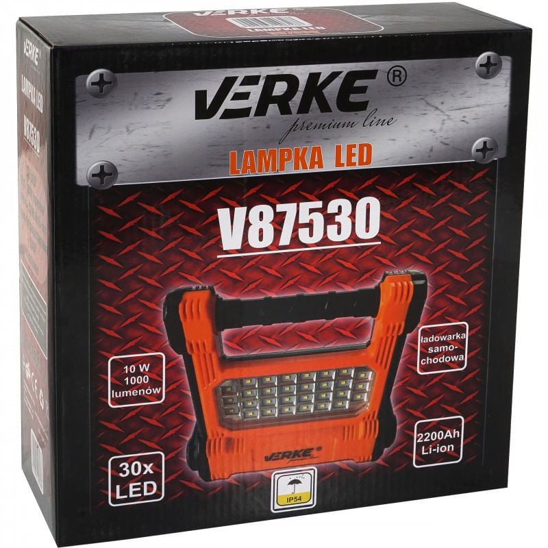 Casa si Gradina - Constructii - Scule electrice si accesorii - Aparate de masura - Lampa 30 leduri 10W 1000lm cu acumulator LI-ION 2.2A VERKE V87530 - Infinity.ro
