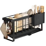 Casa si Gradina - Bucatarie si vesela - Organizare si depozitare bucatarie - Scurgator vase - Raft scurgator vase, Quasar & Co.®, pentru spatii inguste, 3 carlige,  57,5 x 16,5 x 21 cm, metal, negru - Infinity.ro