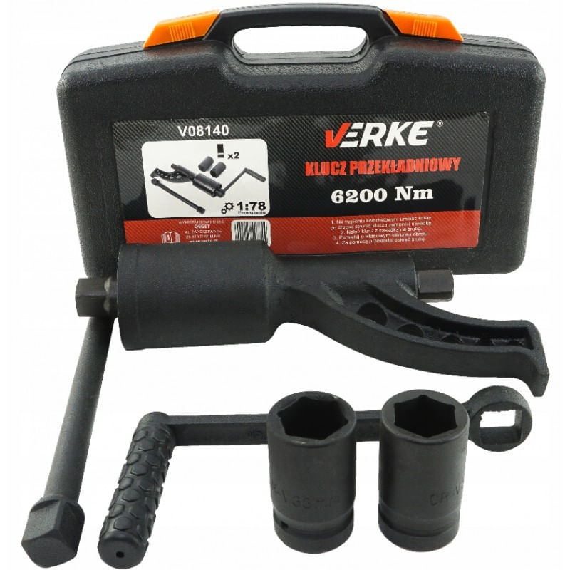 Casa si Gradina - Constructii - Scule de mana si unelte - Seturi scule - Cheie cu Multiplicator forta 1:78 6200Nm VERKE V08140 - Infinity.ro