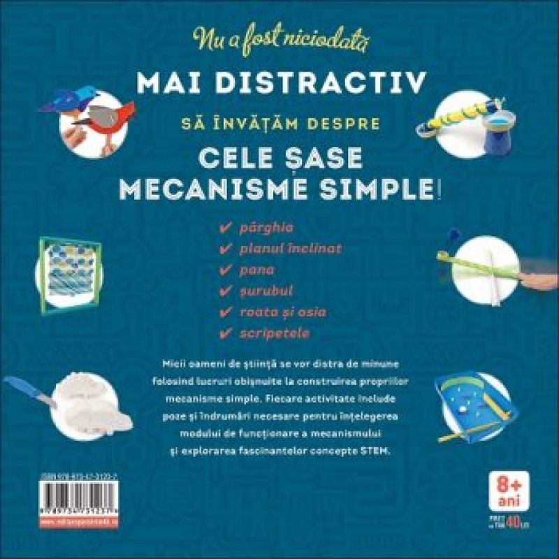 Carti si Birotica - Carti - Carti pentru copii - Activitati extracurriculare - Cartea mecanismelor simple.Proiecte & Activitati care fac stiinta distractiva, Kelly Doudna - Infinity.ro